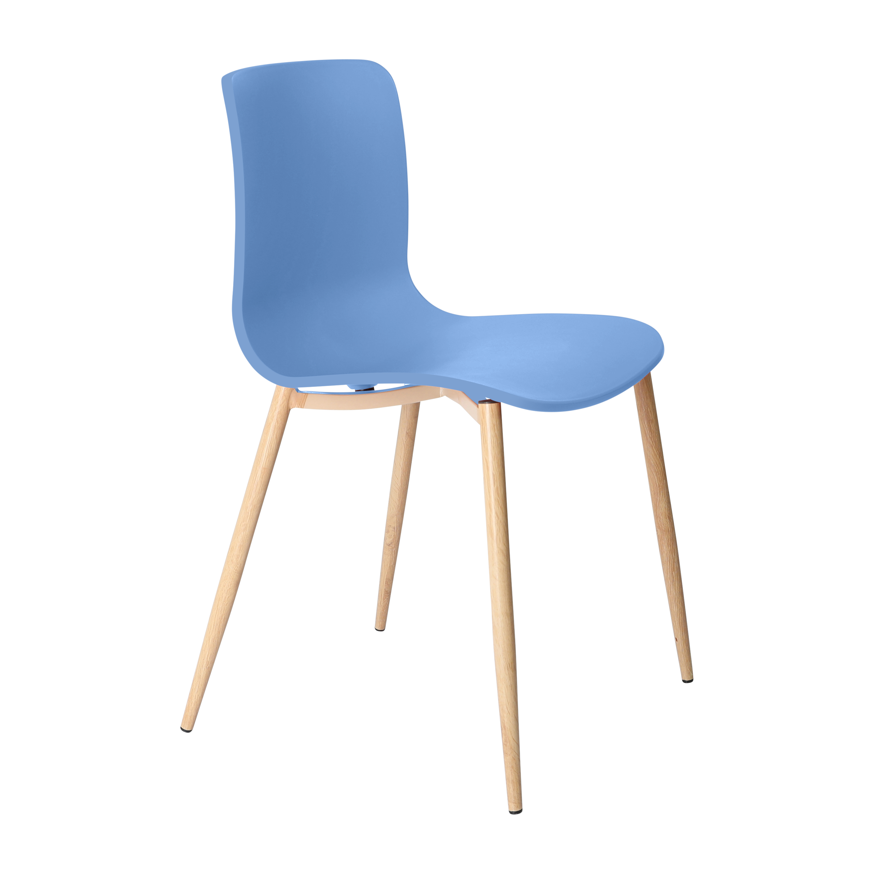 Acti Chair (Sky / 4-leg Woodgrain Powdercoat)